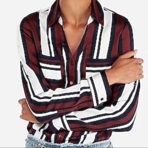 Express Portofino Striped Slim Fit Shirt